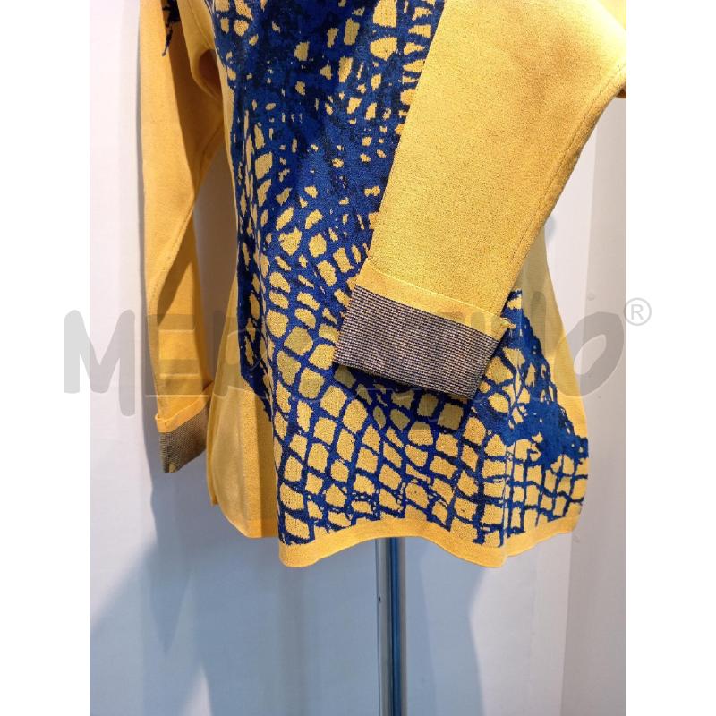 MAGLIA DONNA SPORT MAX GIALLO CON TRAMA BLU   | Mercatino dell'Usato Moncalieri bengasi 3