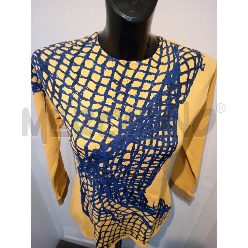MAGLIA DONNA SPORT MAX GIALLO CON TRAMA BLU   | Mercatino dell'Usato Moncalieri bengasi 4