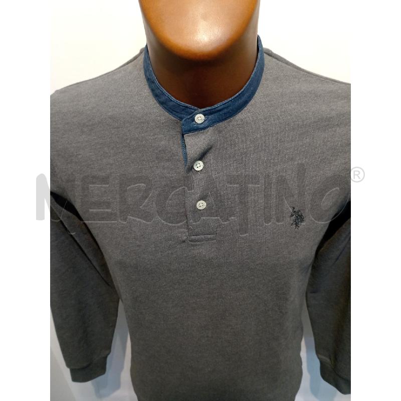 MAGLIA UOMO US.POLO GRIGIA COLLO BLU COREANA   | Mercatino dell'Usato Moncalieri bengasi 4