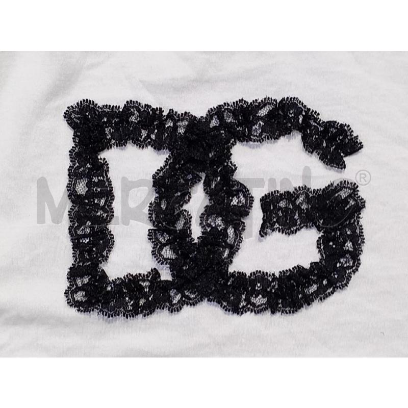 MAGLIETTA BAMBINA DOLCE & GABBANA BIANCA CON LOGO PIZZO NERO | Mercatino dell'Usato Moncalieri bengasi 3