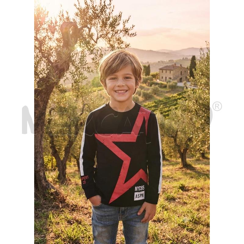 MAGLIETTA BAMBINO ASPEN NERA CON INSERTO ROSSO | Mercatino dell'Usato Moncalieri bengasi 1