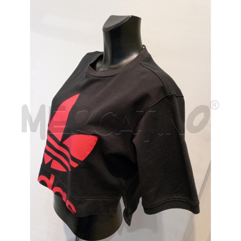 MAGLIETTA DONNA ADIDAS NERA LOGO ROSSO | Mercatino dell'Usato Moncalieri bengasi 3