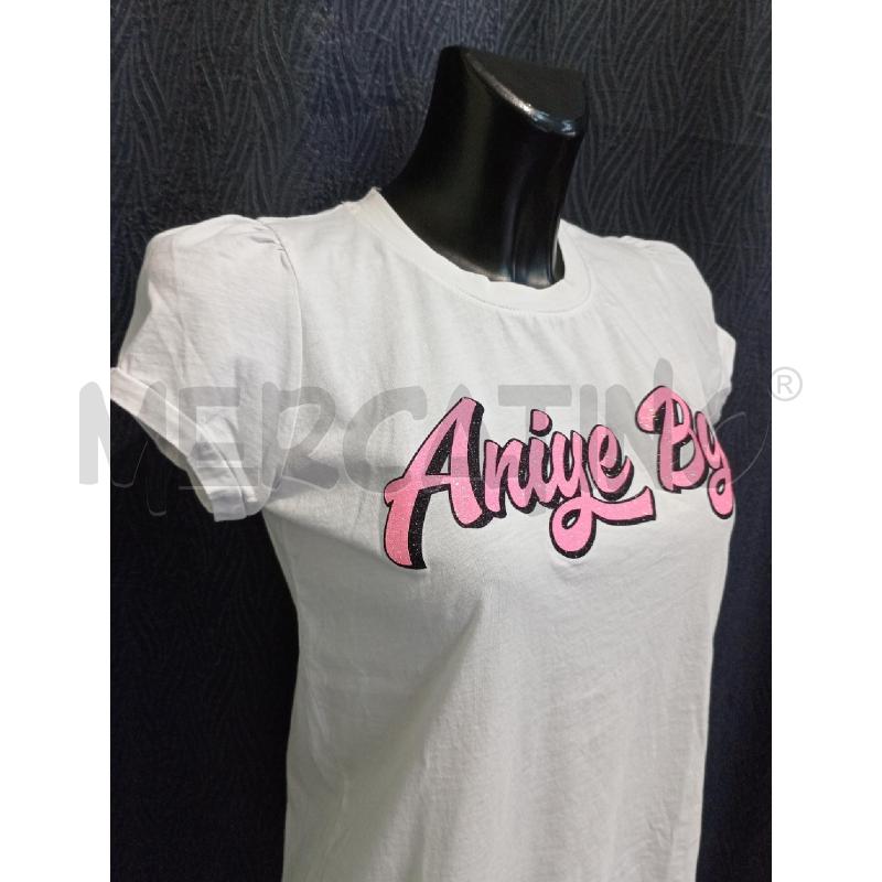MAGLIETTA DONNA ANIYE BY BIANCA CON SCRITTA ROSA DAVANTI | Mercatino dell'Usato Moncalieri bengasi 3