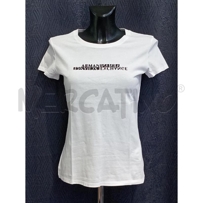 MAGLIETTA DONNA ARMANI EXCHANGE BIANCA SCRITTA NERA | Mercatino dell'Usato Moncalieri bengasi 1