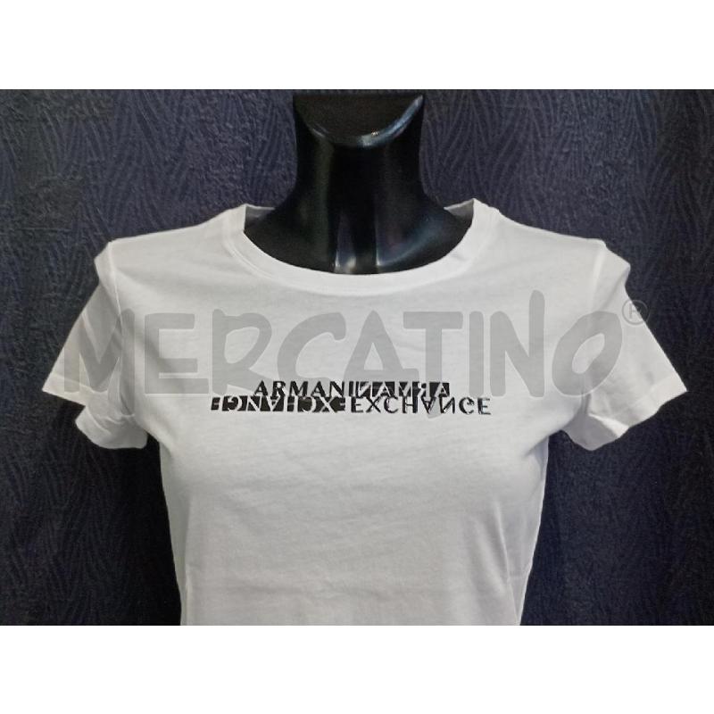 MAGLIETTA DONNA ARMANI EXCHANGE BIANCA SCRITTA NERA | Mercatino dell'Usato Moncalieri bengasi 4