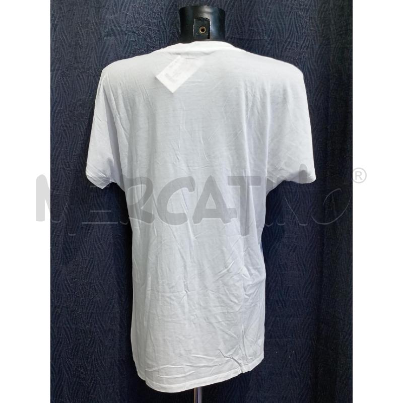 MAGLIETTA DONNA ARMANI JEANS BIANCA FIORI AZZURRI SCOLLO V | Mercatino dell'Usato Moncalieri bengasi 2