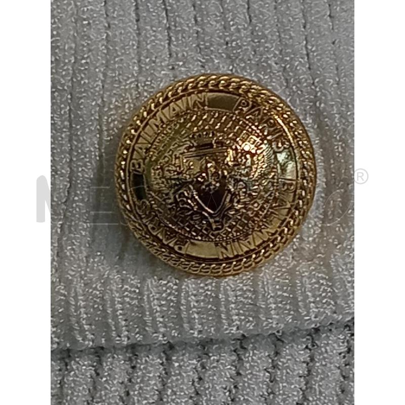 MAGLIETTA DONNA BALMAIN PANNA CON BOTTONI DORATI CORTA  | Mercatino dell'Usato Moncalieri bengasi 4