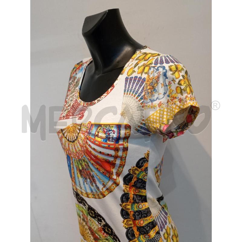 MAGLIETTA DONNA DOLCE & GABBANA BIANCA FANTASIA VENTAGLI | Mercatino dell'Usato Moncalieri bengasi 3