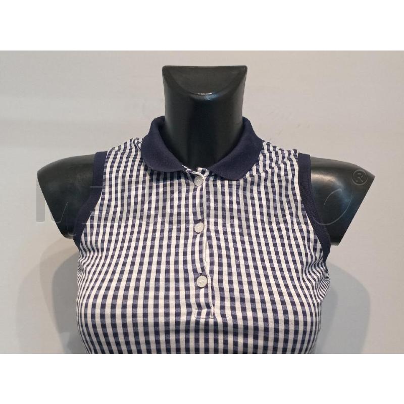 MAGLIETTA DONNA D&G BLU QUADRETTI SMANICATA | Mercatino dell'Usato Moncalieri bengasi 4
