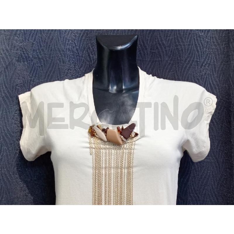 MAGLIETTA DONNA ELISABETTA FRANCHI BEIGE INSEERTO CATENELLA | Mercatino dell'Usato Moncalieri bengasi 3