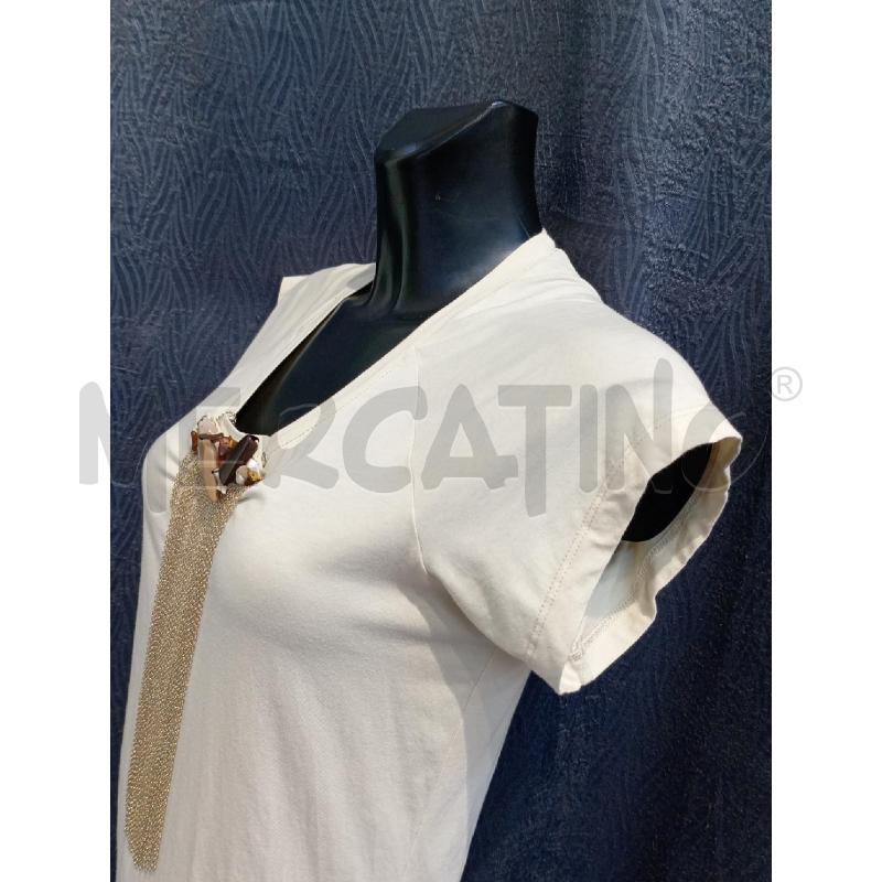 MAGLIETTA DONNA ELISABETTA FRANCHI BEIGE INSEERTO CATENELLA | Mercatino dell'Usato Moncalieri bengasi 4