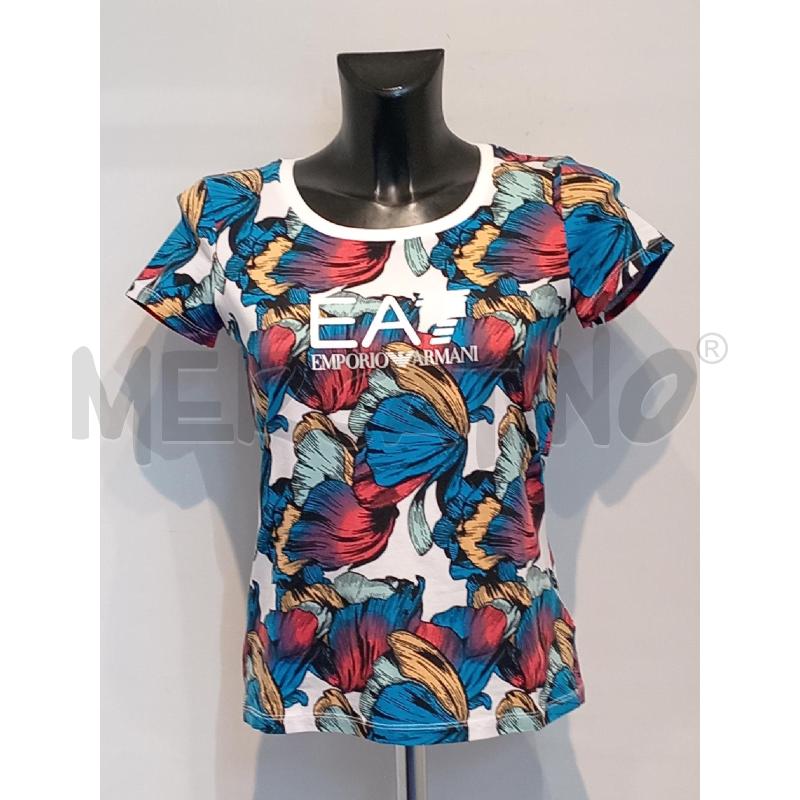 MAGLIETTA DONNA EMPORIO ARMANI BIANCA FIORI COLORATI | Mercatino dell'Usato Moncalieri bengasi 1