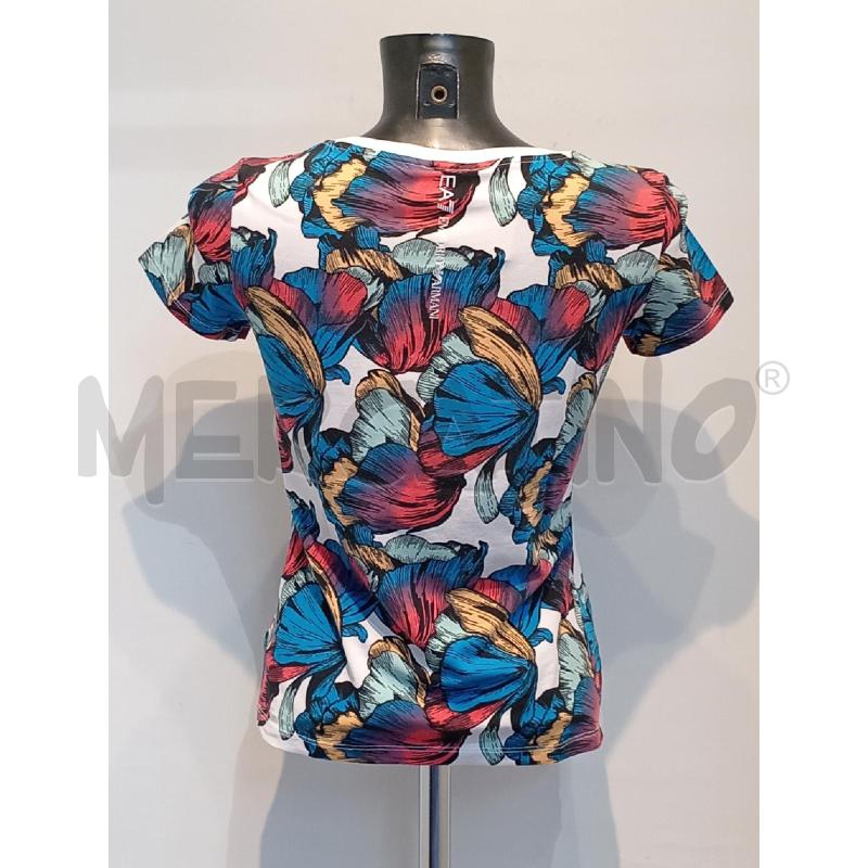 MAGLIETTA DONNA EMPORIO ARMANI BIANCA FIORI COLORATI | Mercatino dell'Usato Moncalieri bengasi 2