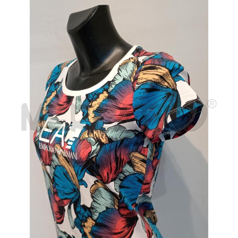 MAGLIETTA DONNA EMPORIO ARMANI BIANCA FIORI COLORATI | Mercatino dell'Usato Moncalieri bengasi 3