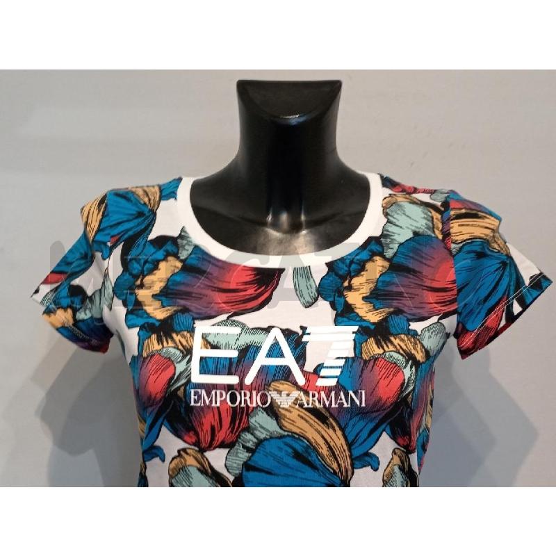 MAGLIETTA DONNA EMPORIO ARMANI BIANCA FIORI COLORATI | Mercatino dell'Usato Moncalieri bengasi 4