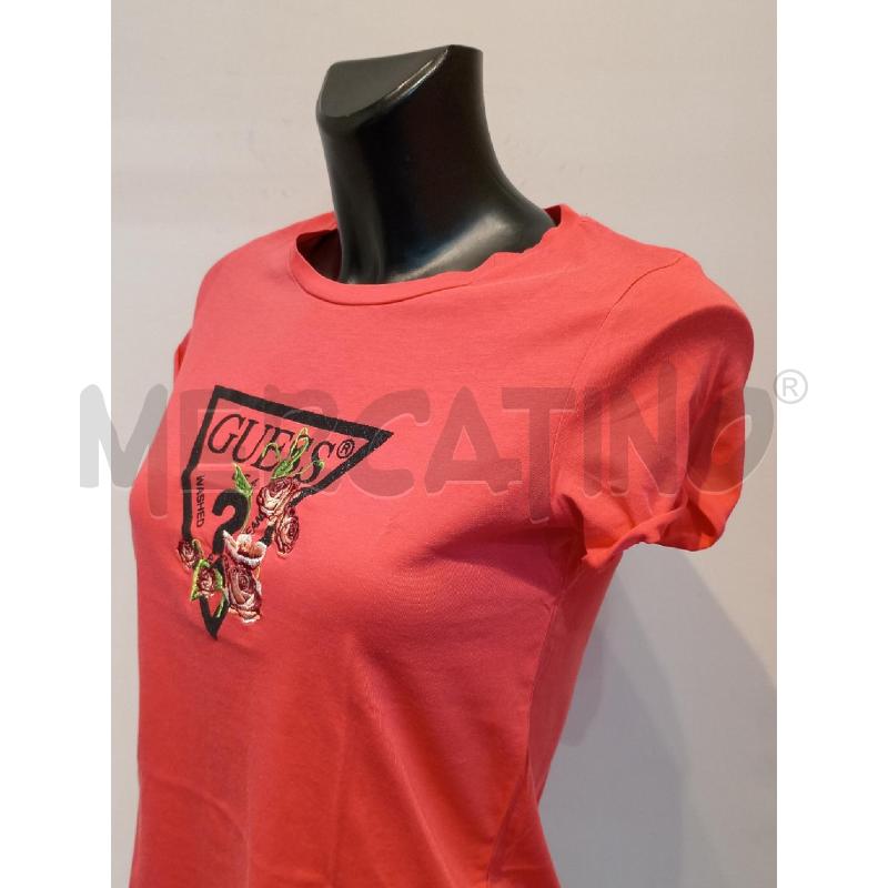 MAGLIETTA DONNA GUESS ROSA CON STAMPA DAVANTI | Mercatino dell'Usato Moncalieri bengasi 3