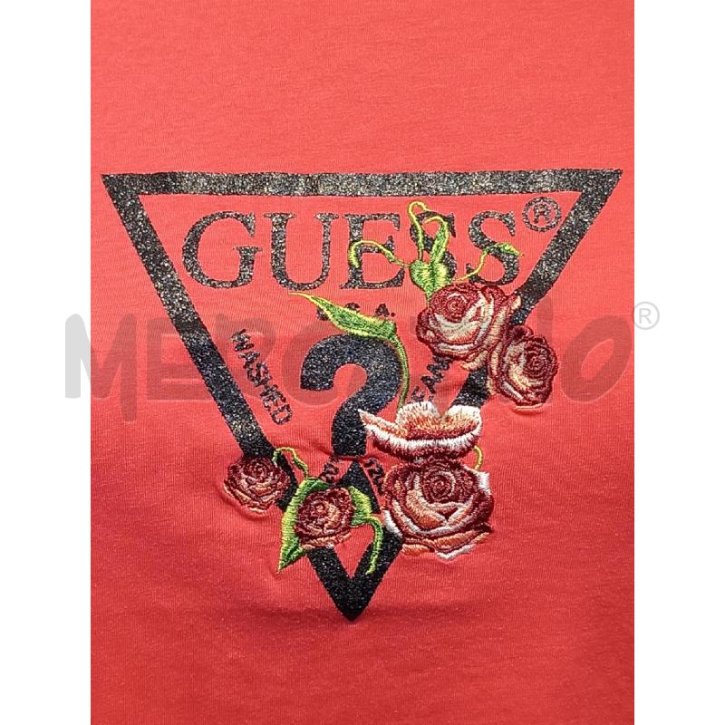 MAGLIETTA DONNA GUESS ROSA CON STAMPA DAVANTI | Mercatino dell'Usato Moncalieri bengasi 4