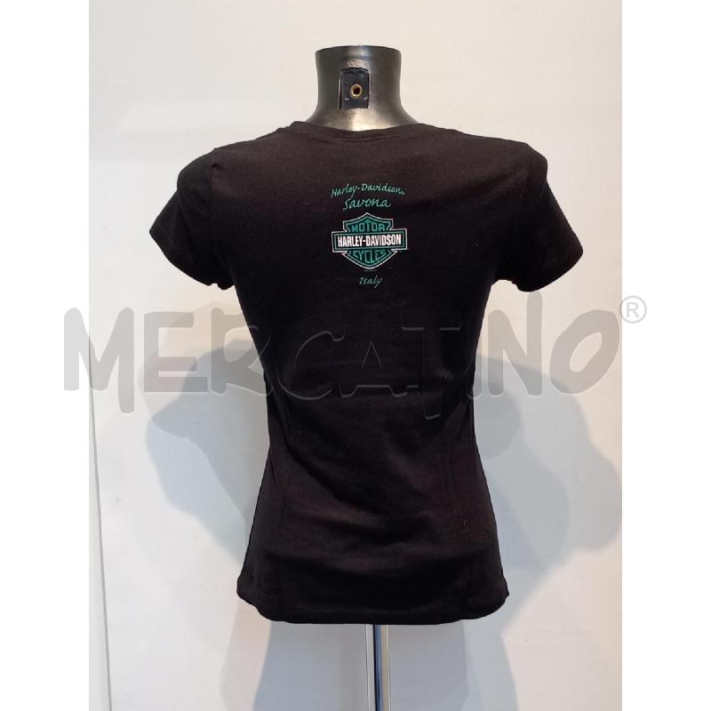 MAGLIETTA DONNA HARLEY DAVIDSON NERA CON LOGO BRILLANTINATO | Mercatino dell'Usato Moncalieri bengasi 2