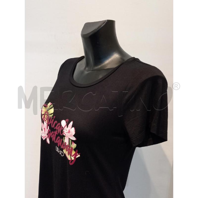 MAGLIETTA DONNA LIU JO NERA CON FIORI | Mercatino dell'Usato Moncalieri bengasi 3