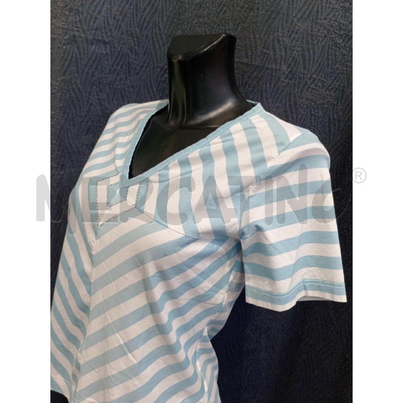 MAGLIETTA DONNA MARA MARINI BIANCO AZZURRA RIGHE | Mercatino dell'Usato Moncalieri bengasi 3