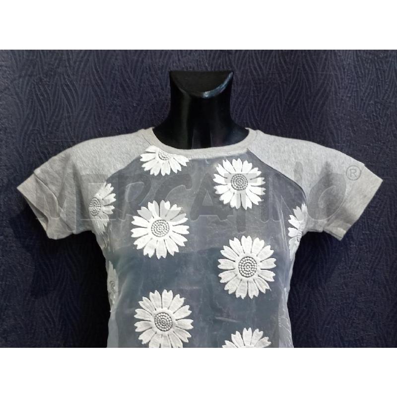 MAGLIETTA DONNA PATRIZIA PEPE GRIGIA CON FIORI VOILE | Mercatino dell'Usato Moncalieri bengasi 4