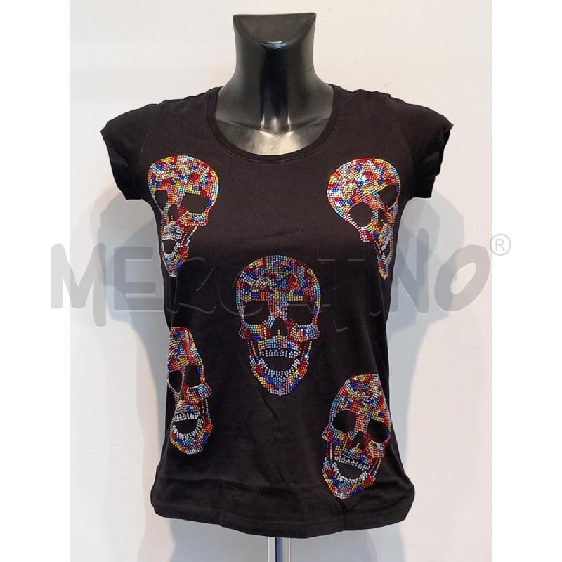 MAGLIETTA DONNA PHILIPP PLEIN NERA CON TESCHIO BRILLANTINI | Mercatino dell'Usato Moncalieri bengasi 1