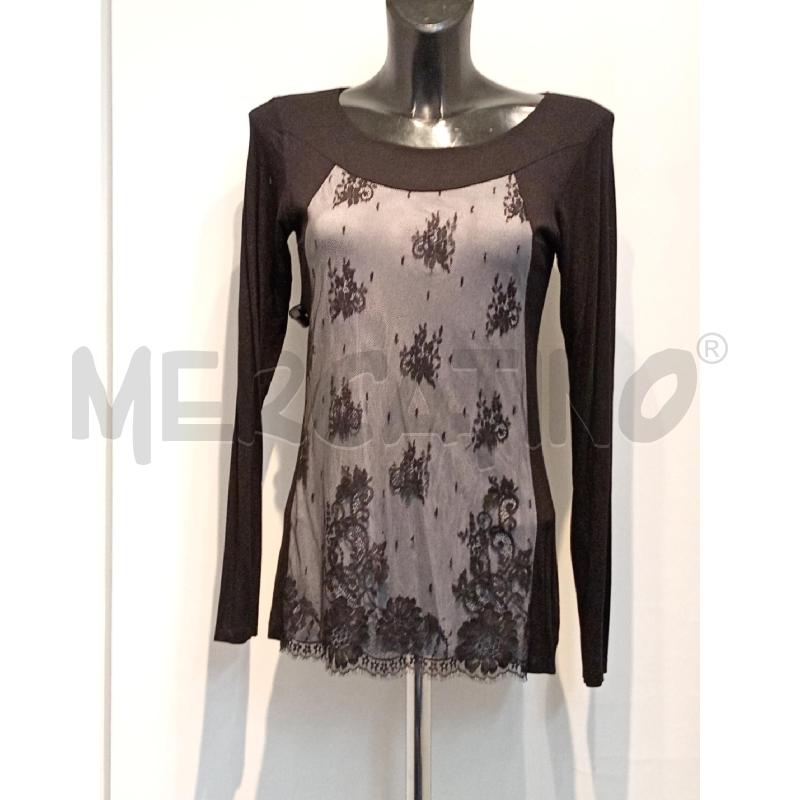 MAGLIETTA DONNA PRIMA CLASSE NERA CON PIZZO DAVANTI | Mercatino dell'Usato Moncalieri bengasi 1