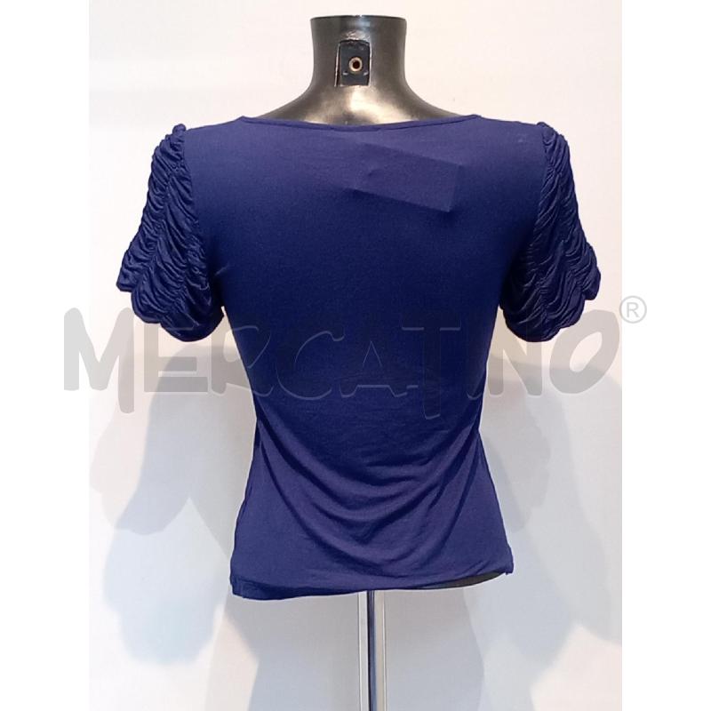 MAGLIETTA DONNA ROCCO BAROCCO BLU  CON FIOCCHETTO DORATO | Mercatino dell'Usato Moncalieri bengasi 2