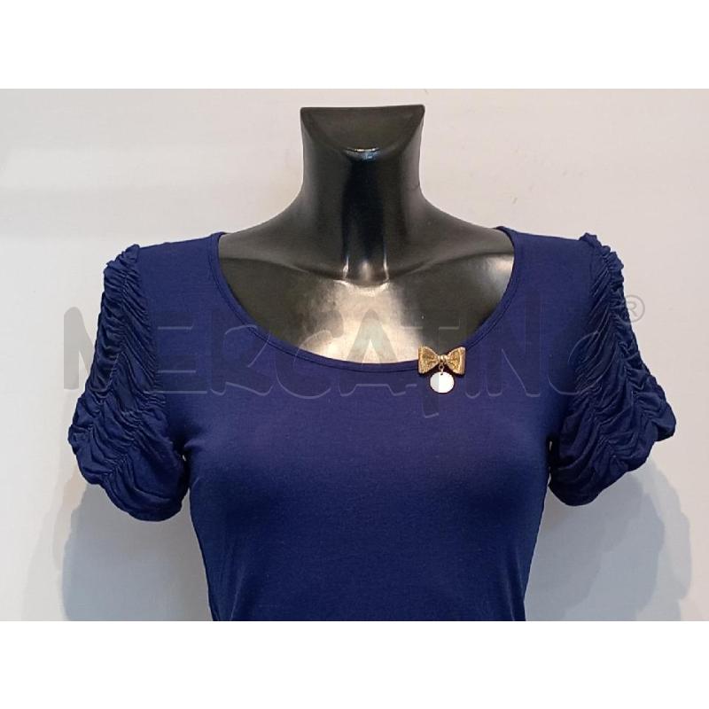 MAGLIETTA DONNA ROCCO BAROCCO BLU  CON FIOCCHETTO DORATO | Mercatino dell'Usato Moncalieri bengasi 3