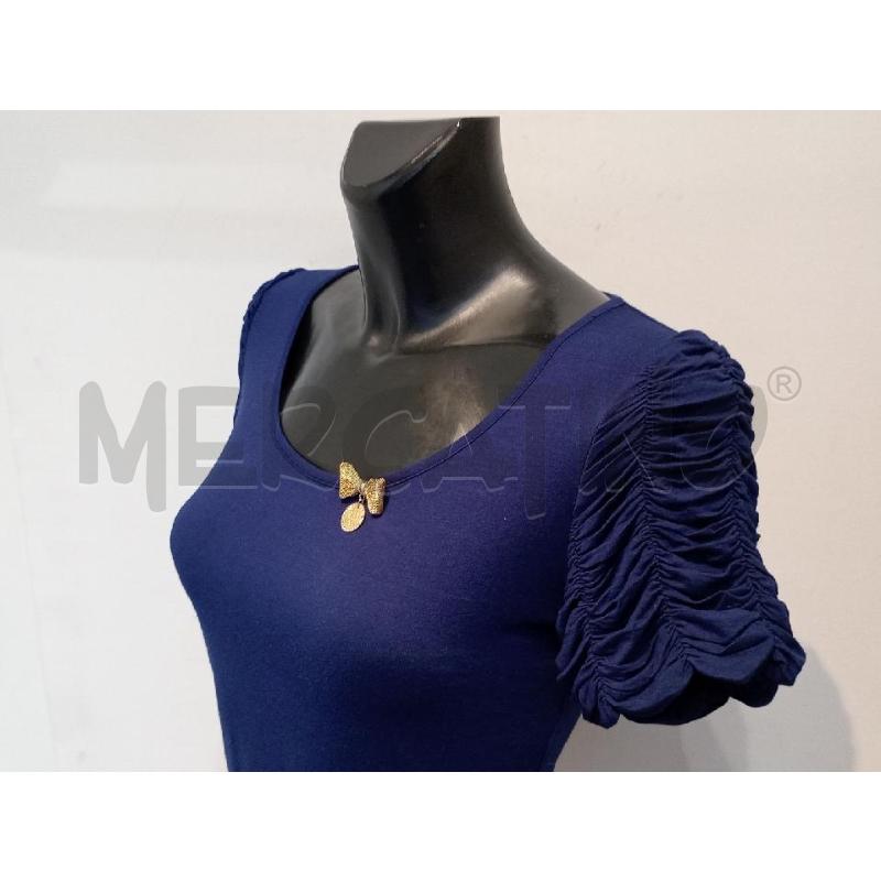 MAGLIETTA DONNA ROCCO BAROCCO BLU  CON FIOCCHETTO DORATO | Mercatino dell'Usato Moncalieri bengasi 4
