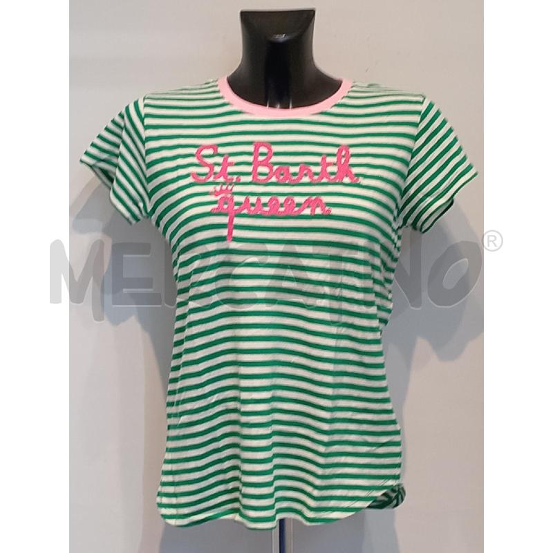 MAGLIETTA DONNA SAINT BARTH BIANCA RIGHE VERDI | Mercatino dell'Usato Moncalieri bengasi 1