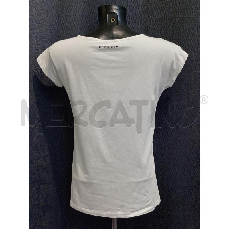 MAGLIETTA DONNA TWIN SET BIANCA CON CAGNOLINI | Mercatino dell'Usato Moncalieri bengasi 2