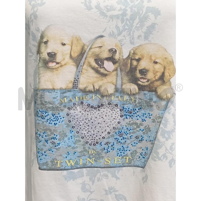 MAGLIETTA DONNA TWIN SET BIANCA CON CAGNOLINI | Mercatino dell'Usato Moncalieri bengasi 3