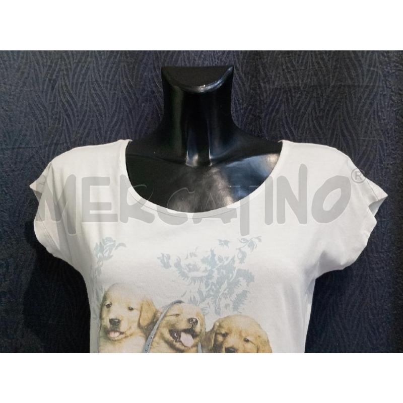 MAGLIETTA DONNA TWIN SET BIANCA CON CAGNOLINI | Mercatino dell'Usato Moncalieri bengasi 4