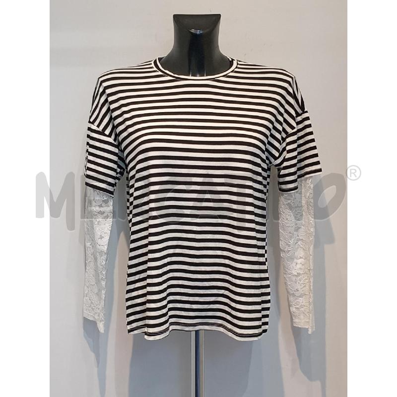 MAGLIETTA DONNA TWO WAY RIGHE MANICA LUNGA PIZZO | Mercatino dell'Usato Moncalieri bengasi 1