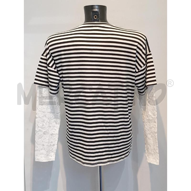 MAGLIETTA DONNA TWO WAY RIGHE MANICA LUNGA PIZZO | Mercatino dell'Usato Moncalieri bengasi 2