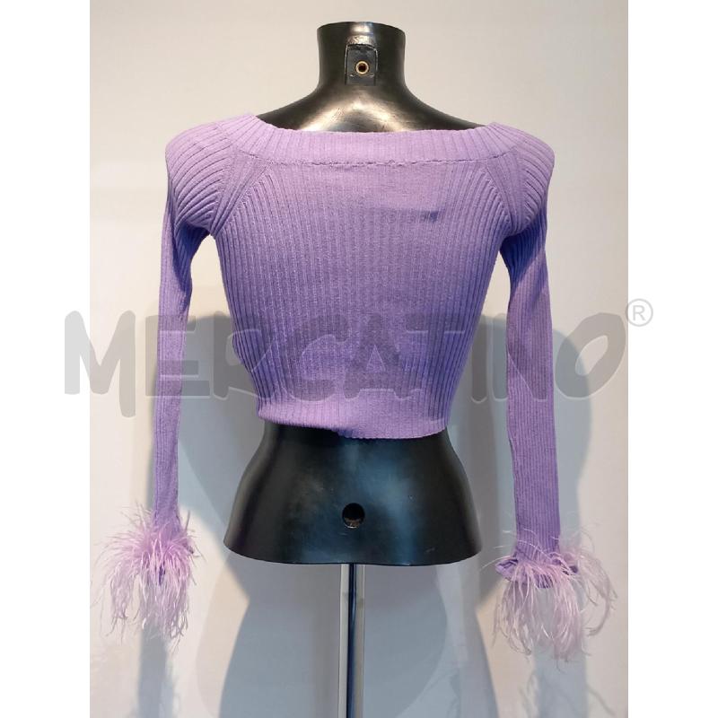 MAGLIETTA DONNA VICOLO LILLA CON PIUME MANICA | Mercatino dell'Usato Moncalieri bengasi 2