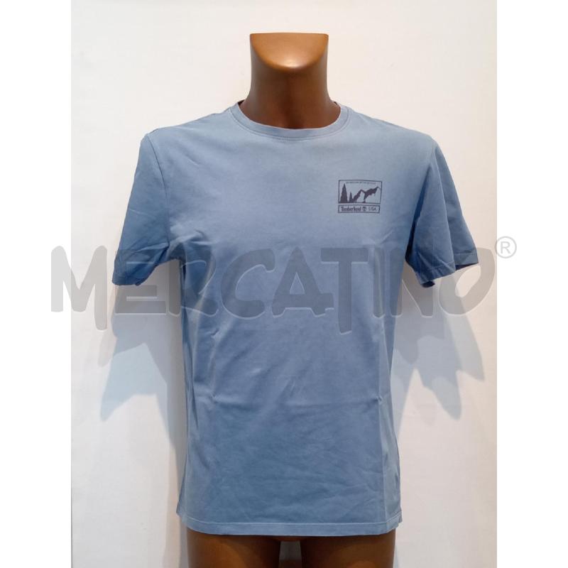 MAGLIETTA UOMO TIMBERLAND AZZURRA LOGO LATERALE | Mercatino dell'Usato Moncalieri bengasi 1