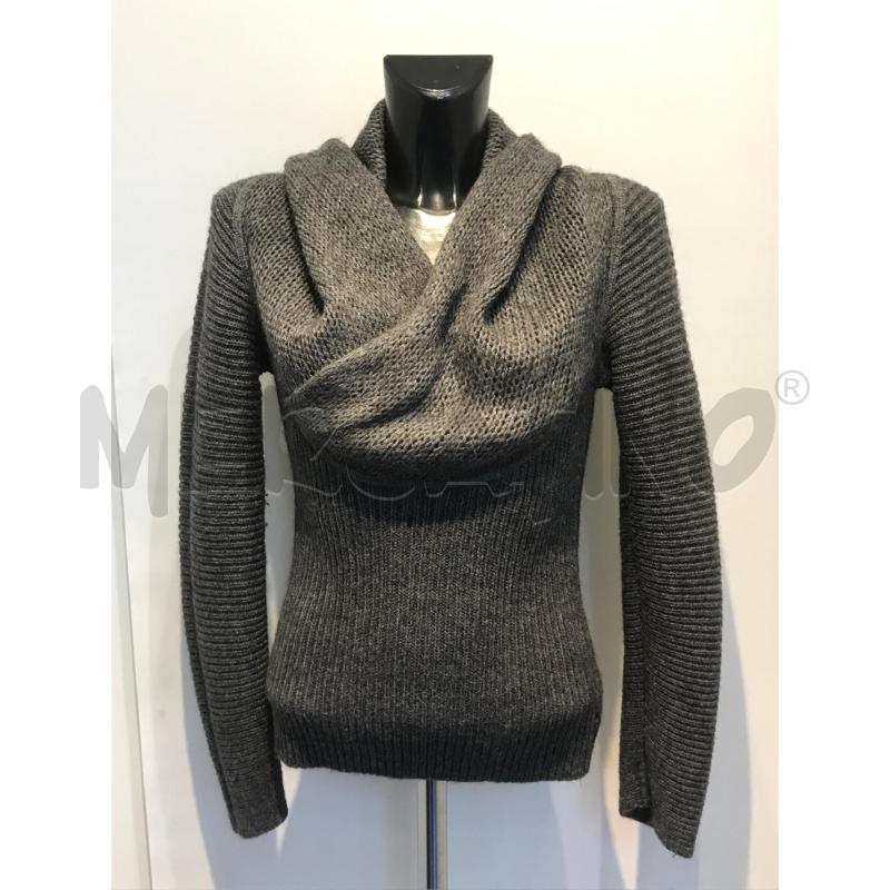 MAGLIONE DONNA ARMANI JEANS GRIGIO CON COLLO SPALLA  | Mercatino dell'Usato Moncalieri bengasi 1