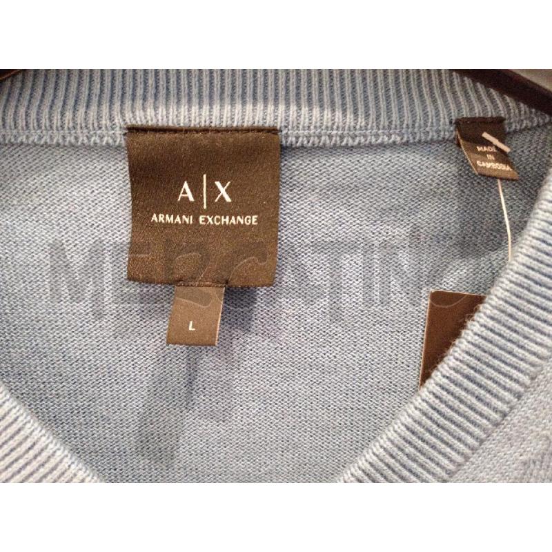 MAGLIONE UOMO ARMANI EXCHANGE AZZURRO SCOLLO V | Mercatino dell'Usato Moncalieri bengasi 5