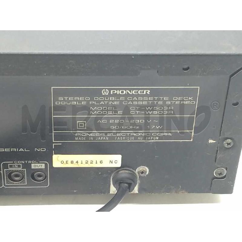 MANGIACASSETTE PIONNER DUAL AUTO REVERSE CT-W503R  | Mercatino dell'Usato Moncalieri bengasi 5