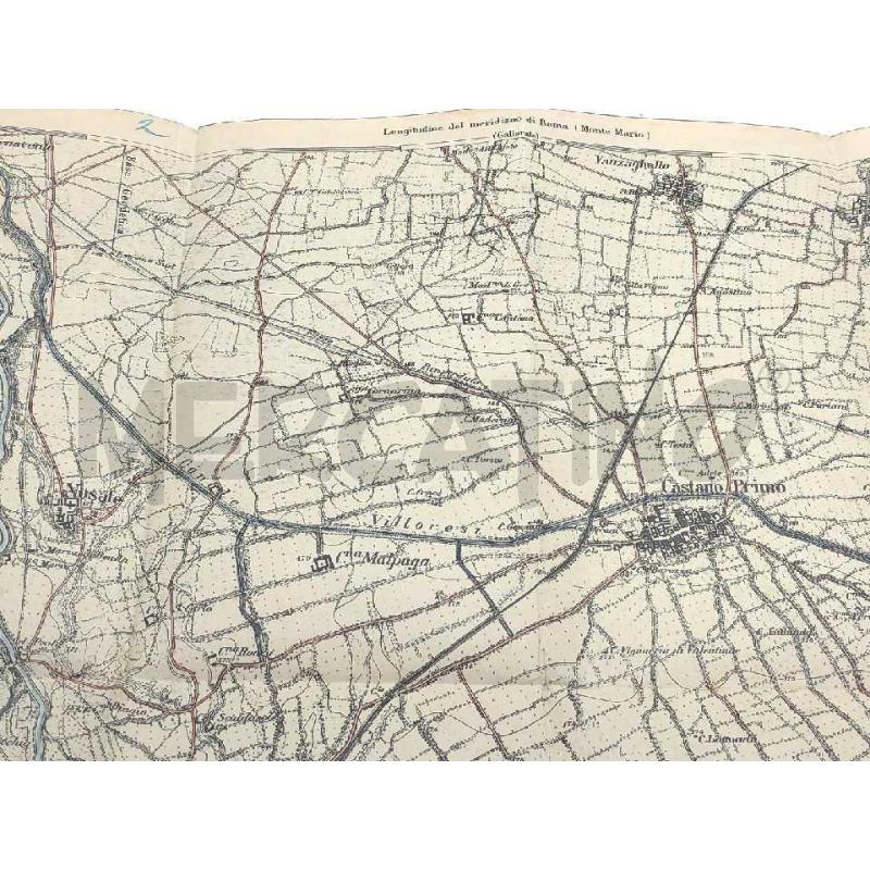 MAPPA TOPOGRAFICA CASTANO PRIMO SCALA 1:25000 1896 | Mercatino dell'Usato Moncalieri bengasi 2