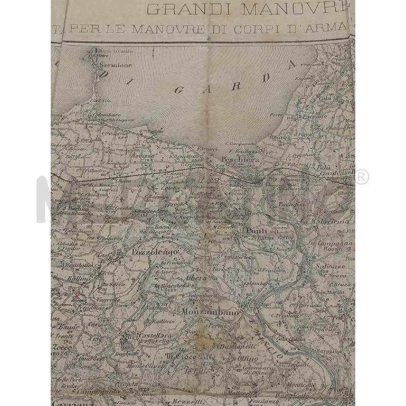 MAPPA TOPOGRAFICA GRANDI MANOVRE 1897 2 PERIODO SCALA 1:75000 ISTITUTO GEOGRAFICO MILITARE  | Mercatino dell'Usato Moncalieri bengasi 2