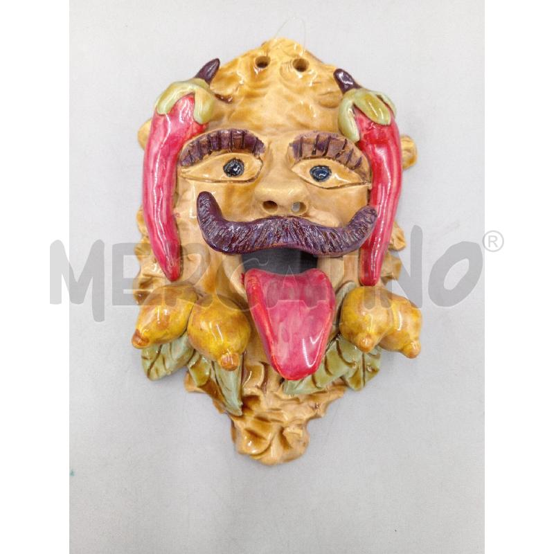 MASCHERA PICCOLA TERRACOTTA BAFFUTO CON LA LINGUA FUORI | Mercatino dell'Usato Moncalieri bengasi 1