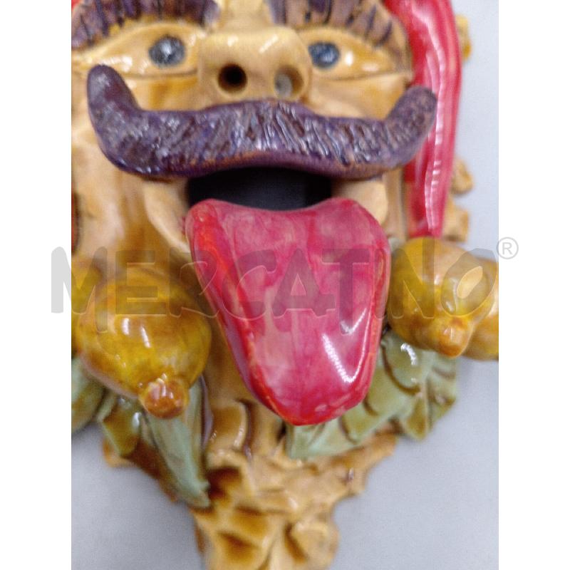 MASCHERA PICCOLA TERRACOTTA BAFFUTO CON LA LINGUA FUORI | Mercatino dell'Usato Moncalieri bengasi 5
