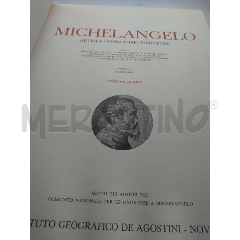 MICHELANGELO ARTISTA PENSATORE SCRITTORE DE AGOSTINI 1965 2 VOL. | Mercatino dell'Usato Moncalieri bengasi 2