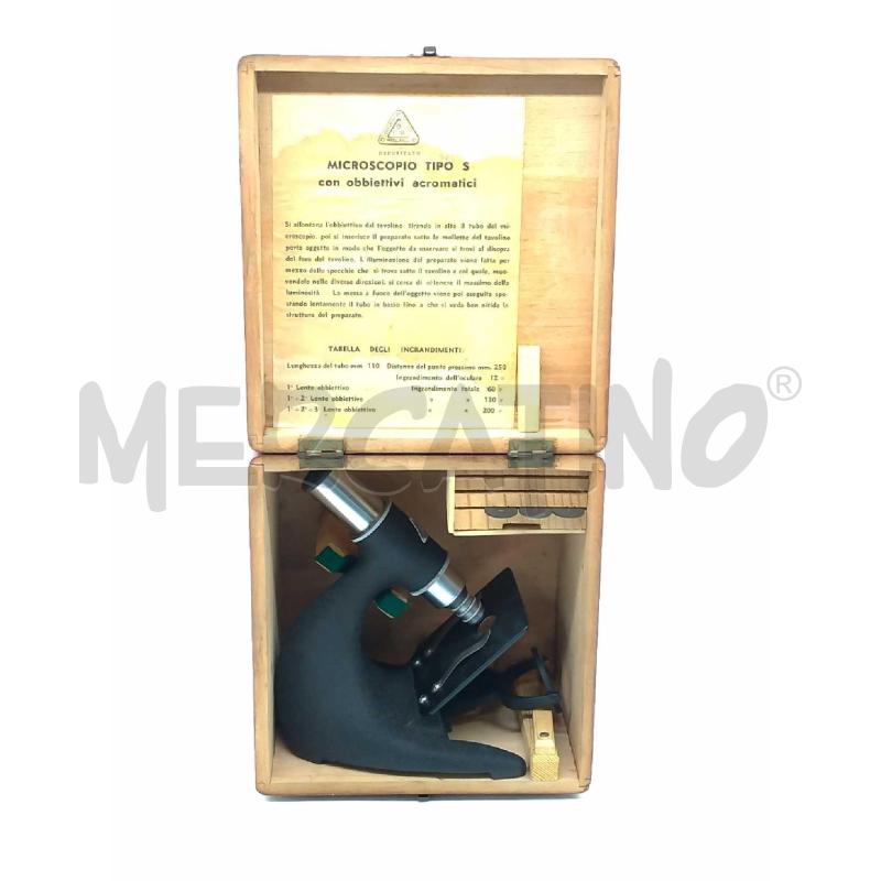 MICROSCOPIO TIPO S BREVETTI OTTICI MECCANICI CBR CON ASTUCCIO IN LEGNO E SPECIFICHE | Mercatino dell'Usato Moncalieri bengasi 1
