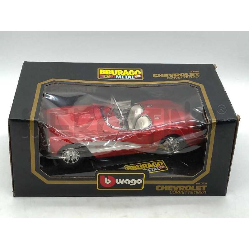 MODELLINO AUTO CHEVROLET CORVETTE 1957 BURAGO 1:18 BURAGO DIE CAST METAL SCATOLA  | Mercatino dell'Usato Moncalieri bengasi 1