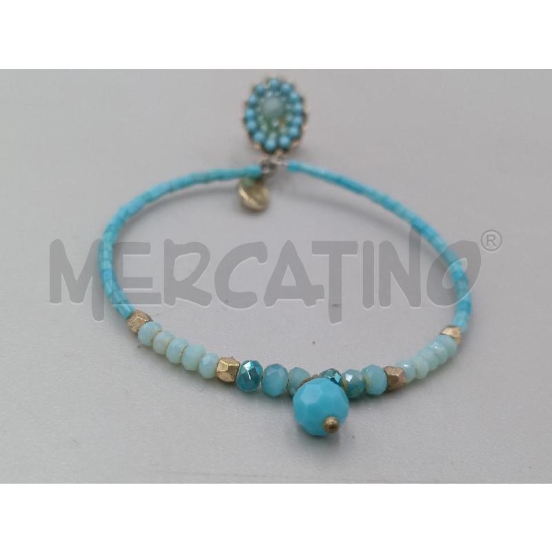 ORECCHINI SODINI CERCHIO PIETRE AZZURRE  | Mercatino dell'Usato Moncalieri bengasi 5