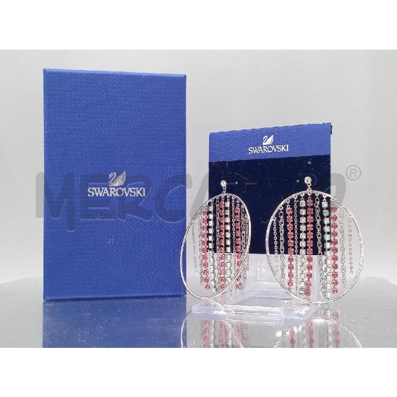 ORECCHINI SWAROVSKI CERCHI CON STRASS SANGUE DI PICCIONE  | Mercatino dell'Usato Moncalieri bengasi 1